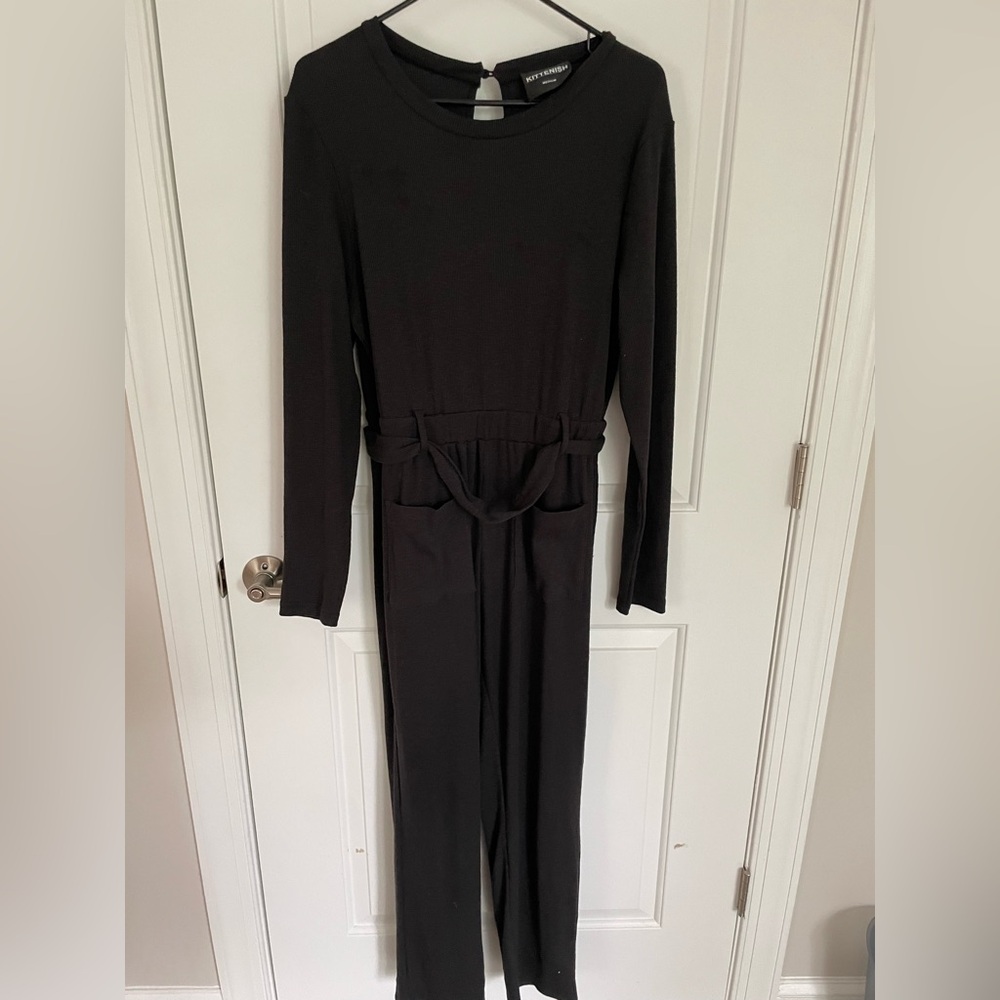 Kittenish Black Long Sleeve Jumpsuit